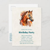Mooie Sorrel Horse Portret Verjaardag Uitnodiging Briefkaart (Voorkant / Achterkant)