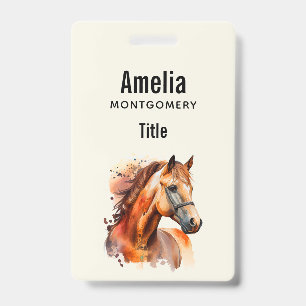 Mooie Sorrel Paard Portret Badge