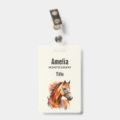 Mooie Sorrel Paard Portret Badge (Achterkant met clip)