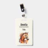 Mooie Sorrel Paard Portret Badge (Voorzijde met clip)