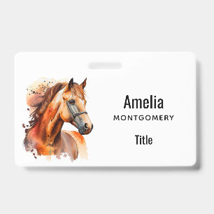 Mooie Sorrel Paard Portret Badge