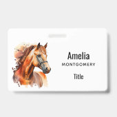 Mooie Sorrel Paard Portret Badge (Achterkant)