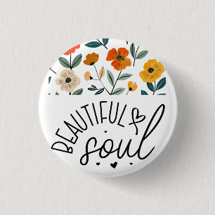 Mooie Soul Floral Graphic design Inspirerend Ronde Button 3,2 Cm
