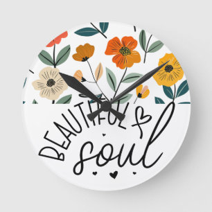 Mooie Soul Floral Graphic design Inspirerend Ronde Klok