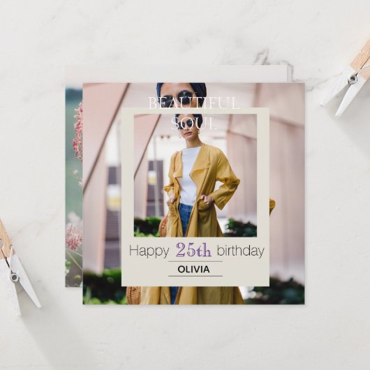 Mooie Soul Happy jarig Kaart (Voorkant / Achterkant in situ)