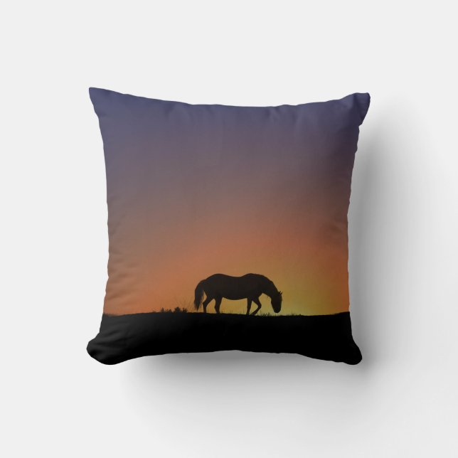 Mooie Southwestern Horse en Sunrise Pillow Kussen (Voorkant)