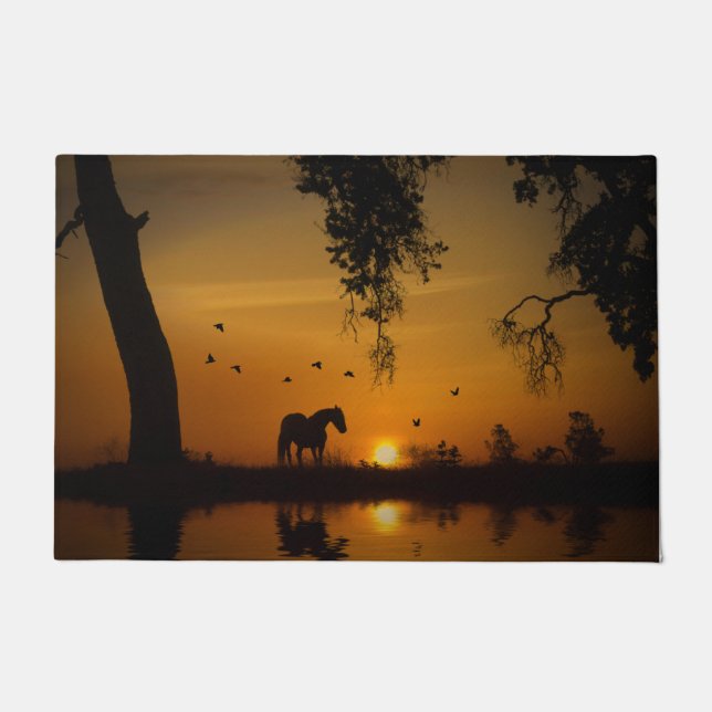 Mooie Southwestern Horse op Sunset Deurmat (Voorkant)