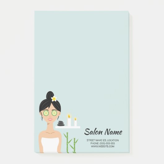 Mooie Spa Vrouw Illustratie - Spa Bedrijf Post-it® Notes (Voorkant)
