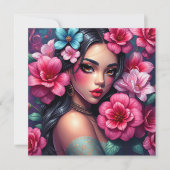 Mooie Spaanse anime vrouw Kaart (Voorkant)