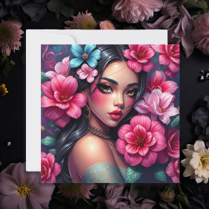 Mooie Spaanse anime vrouw Kaart