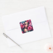 Mooie Spaanse anime vrouw Vierkante Sticker (Envelop)