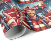 Mooie Spaanse brandweerman kerst Cadeaupapier (Rol Hoek)