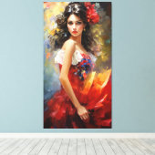 Mooie Spaanse dame Canvas Afdruk (Insitu (Houten vloer))