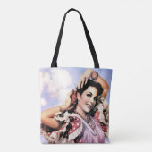 Mooie Spaanse Flamenco Dancer in Red Polka Dot Tote Bag (Achterkant)