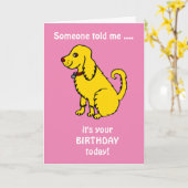 Mooie Spanjel Verjaardag Kaart (Gele Bloem)