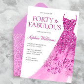 Mooie Sparkle Dress 40ste Verjaardagsfeest Kaart