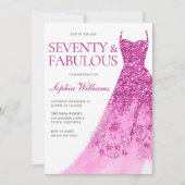 Mooie Sparkle Dress 70ste verjaardagsfeestje Kaart (Voorkant)