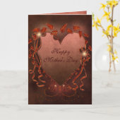 Mooie Sparkle Heart Moederdag Kaart (Gele Bloem)