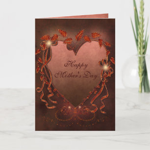Mooie Sparkle Heart Moederdag Kaart