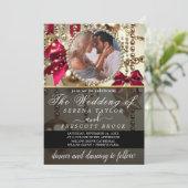 Mooie Sparkly Elegant Fotobruiloft Alles in een Kaart (Staand voorkant)