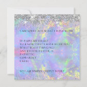 Mooie Sparkly Glitter... het spijt me dat ik Kaart (Voorkant)