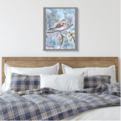 Mooie Sparrow Waterverf Canvas Afdruk (Insitu (Slaapkamer))
