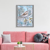 Mooie Sparrow Waterverf Canvas Afdruk (Insitu (Woonkamer))