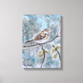 Mooie Sparrow Waterverf Canvas Afdruk (Voorkant)