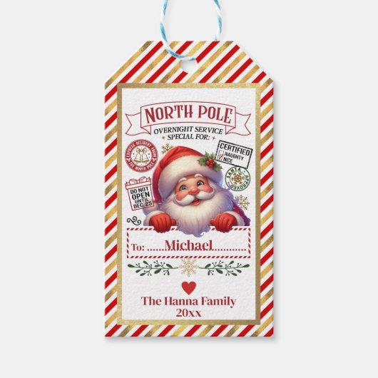 Mooie speciale levering Noordpool Met Sinterklaas  Cadeaulabel (Voorkant)