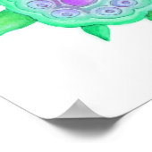 Mooie speelse schildpad kunst voor kinderkamer poster (Hoek)