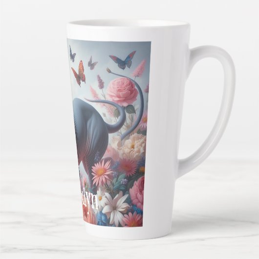 Mooie Sphynx Kat & Bloemen Latte Mok (Rechts)