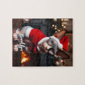 Mooie Sphynx Kat in een Santa Hat Legpuzzel (Horizontaal)