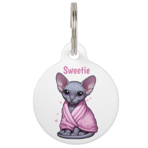 Mooie Sphynx Kitten Cartoon Kat Identificatie Huisdierpenning