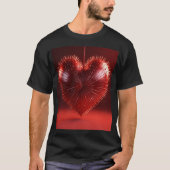 Mooie Spike Heart, 3D render, 8K, donkerrood de T-shirt (Voorkant)