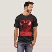 Mooie Spike Heart, 3D render, 8K, donkerrood de T-shirt (Voorkant volledig)