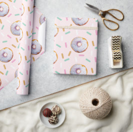 Mooie Spikkel Donut Waterverf Patroon Cadeaupapier