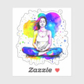 Mooie Spirituele Art Lady Mediteren Sticker (Vel)