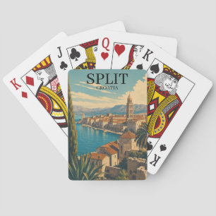 Mooie Split Kroatië Dalmatische kust Reis Pokerkaarten