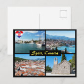 Mooie Split landmarks - Kroatië, Europa Briefkaart (Voorkant / Achterkant)