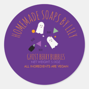 Mooie Spoken Halloween Zeep Thuisgemaakte Zakelijk Ronde Sticker