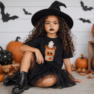 Mooie spookkoffiekop peuter Halloween T-shirt