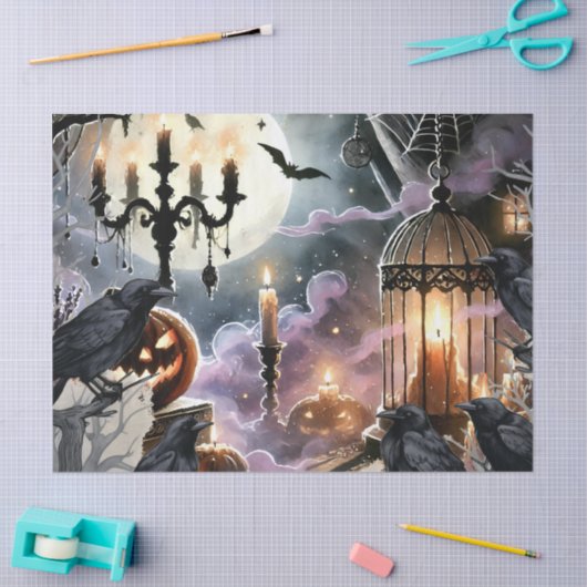 Mooie Spooky Haunted Halloween Decoupage Tissuepapier (Craft)