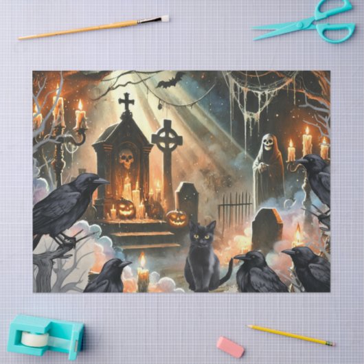 Mooie Spooky Haunted Halloween Decoupage Tissuepapier (Craft)