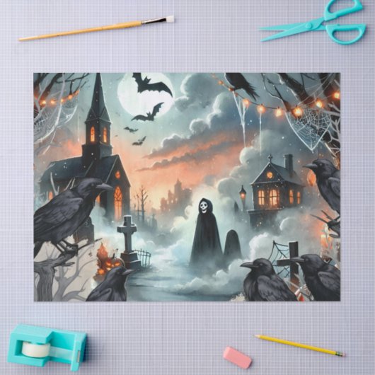 Mooie Spooky Haunted Halloween Decoupage Tissuepapier (Craft)