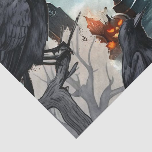 Mooie Spooky Haunted Halloween Decoupage Tissuepapier (Detail)