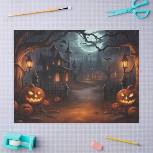 Mooie Spooky Haunted Halloween Decoupage Tissuepapier (Craft)