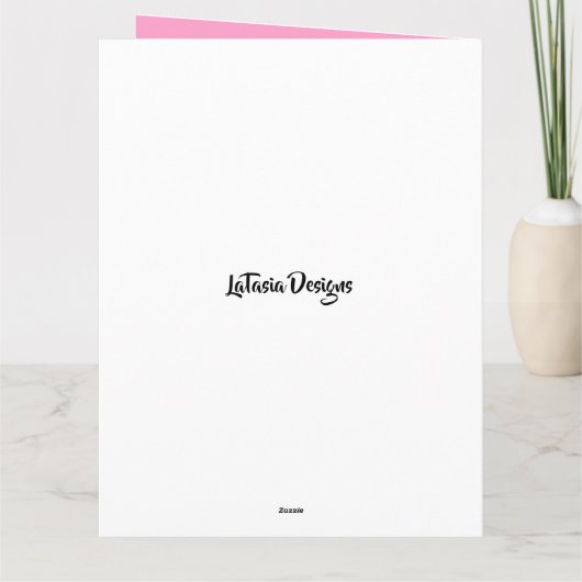 Mooie Sprankelende Roze Rose 1e Dame Verjaardag Kaart (Achterkant)