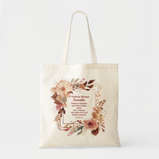 Mooie Spreuken 31 Vrouw Gepersonaliseerd Christeli Tote Bag (Voorkant)