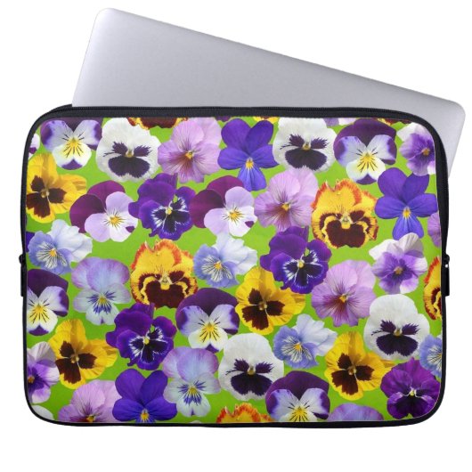 Mooie Spring Pansies Electronics Bag Laptop Sleeve (Voorkant)