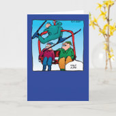 Mooie springen! Skiers Birthday Card Kaart (Gele Bloem)